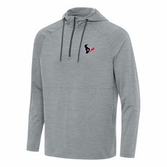 Houston Texans Antigua Spikes Quarter-Zip Pullover Hoodie Heather Gray | NFL