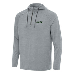 New York Jets Antigua Spikes Quarter-Zip Pullover Hoodie Heather Gray | NFL
