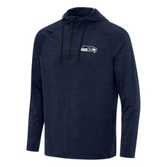 Seattle Seahawks Antigua Spikes Quarter-Zip Pullover Hoodie Heather Navy | NFL