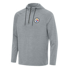 Pittsburgh Steelers Antigua Spikes Quarter-Zip Pullover Hoodie Heather Gray | NFL