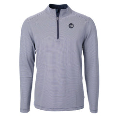 Chicago Cubs Cutter & Buck Virtue Eco Pique Micro Stripe Quarter-Zip Jacket - MLB