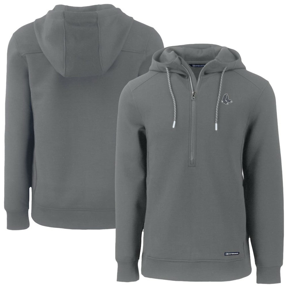 Boston Red Sox Cutter & Buck Roam Eco Recycled Half-Zip Pullover Hoodie - MLB