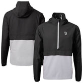 San Diego Padres Cutter & Buck Charter Eco Recycled Anorak Half-Zip Hoodie Jacket - MLB