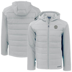 Milwaukee Brewers Cutter & Buck Evoke Hybrid Eco Softshell Recycled Full-Zip Hooded Jacket - MLB