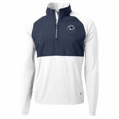 New York Mets Cutter & Buck Adapt Eco Hybrid Raglan DryTec Quarter-Zip Jacket - MLB