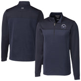 New York Mets Cutter & Buck Traverse Eco Stripe Tri-Blend DryTec Quarter-Zip Jacket - MLB