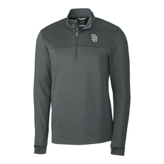 San Diego Padres Cutter & Buck Traverse Eco Stripe Tri-Blend DryTec Quarter-Zip Jacket - MLB