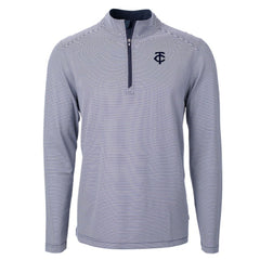 Minnesota Twins Cutter & Buck Virtue Eco Pique Micro Stripe Quarter-Zip Jacket - MLB