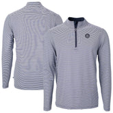 Seattle Mariners Cutter & Buck Virtue Eco Pique Micro Stripe Quarter-Zip Jacket - MLB