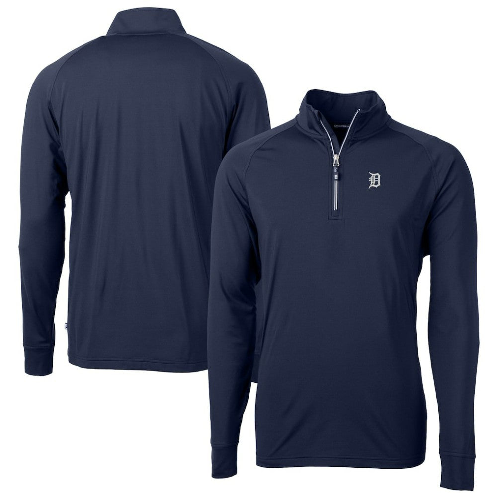 Detroit Tigers Cutter & Buck Big & Tall Adapt Eco DryTec Raglan Quarter-Zip Jacket - MLB