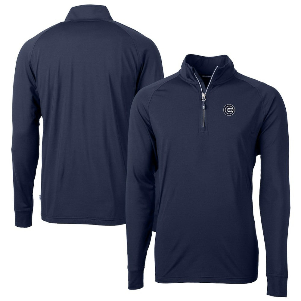 Chicago Cubs Cutter & Buck Big & Tall Adapt Eco DryTec Raglan Quarter-Zip Jacket - MLB