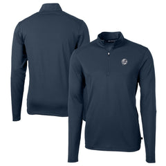New York Yankees Cutter & Buck Big & Tall Virtue Eco Pique Quarter-Zip Jacket - MLB