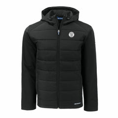 Milwaukee Brewers Cutter & Buck Big & Tall Evoke Hybrid Eco Softshell Recycled Full-Zip Hooded PrimaLoft Jacket - MLB