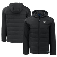 New York Yankees Cutter & Buck Big & Tall Evoke Hybrid Eco Softshell Recycled Full-Zip Hooded PrimaLoft Jacket - MLB