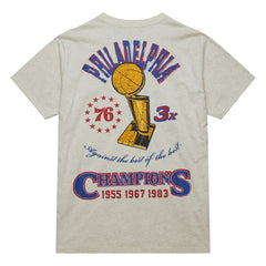 Philadelphia 76ers Hardwood Classics Legacy Defined Retro Championship T-Shirt Oatmeal - NBA