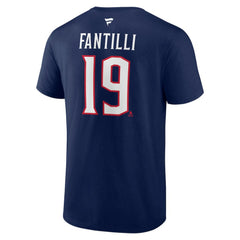 Adam Fantilli Columbus Blue Jackets Fanatics Authentic Stack Name & Number T-Shirt - Navy - NHL