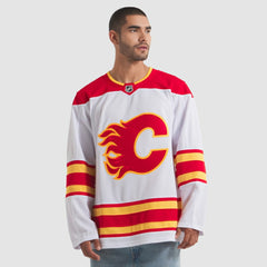 Calgary Flames Fanatics Away Premium Jersey - White - NHL