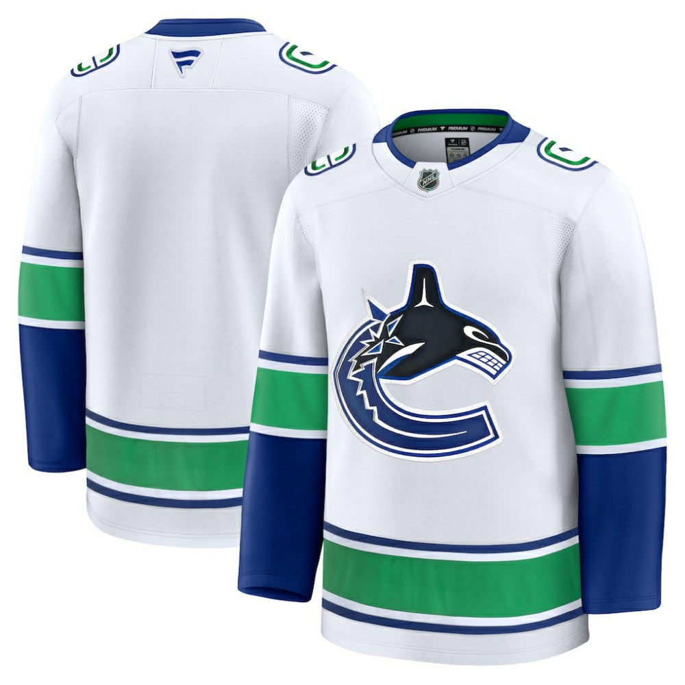 Vancouver Canucks Fanatics Away Premium Jersey - White - NHL