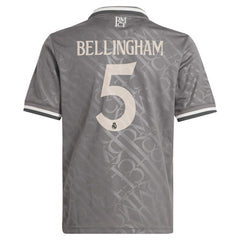 Jude Bellingham Real Madrid Originals Youth 2024/25 Third Replica Player Jersey Charcoal | Adidas
