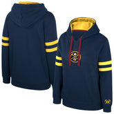 Denver Nuggets Stadium Essentials Women's Road Game Pullover Hoodie Navy - NBA