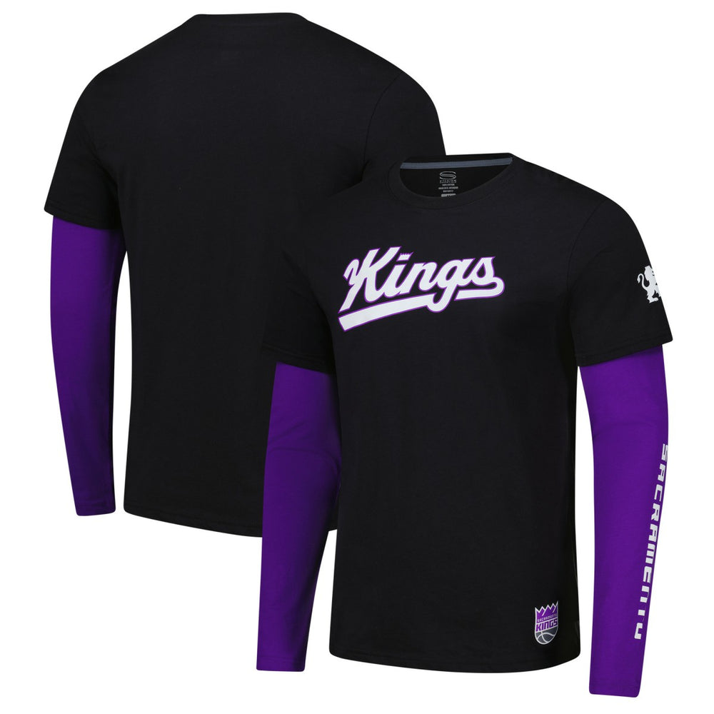 Sacramento Kings Stadium Essentials Unisex Spectator 2fer Long Sleeve T-Shirt Black - NBA
