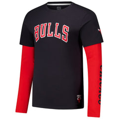 Chicago Bulls Stadium Essentials Unisex Spectator Twofer Long Sleeve T-Shirt Black - NBA