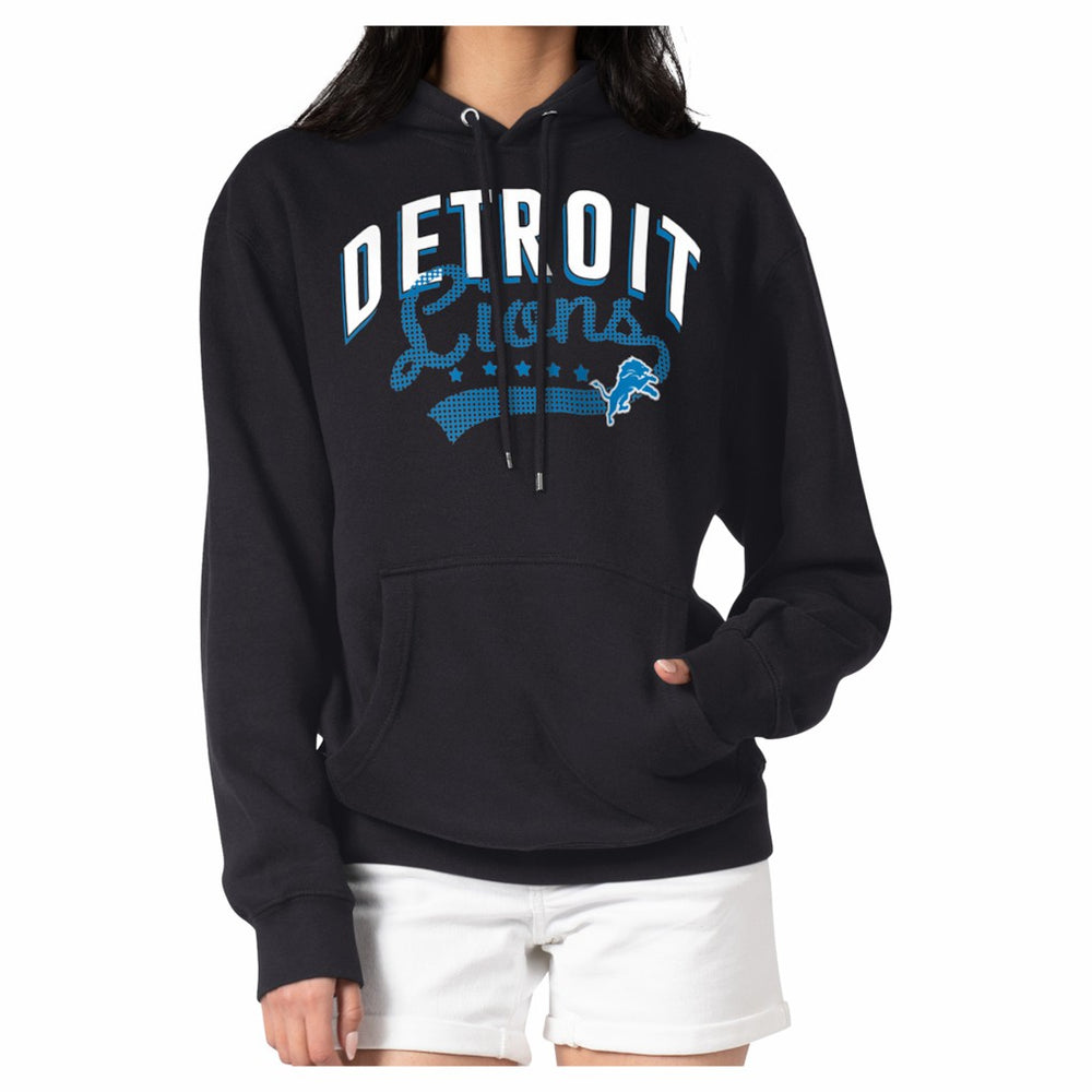 Detroit Lions G-III 4Her by Carl Banks Women's Filigree Fleece Tri-Blend Pullover Hoodie Black | NFL