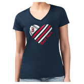 Boston Red Sox G-III 4Her by Carl Banks Women's Super-Slim Fit Lightweight Heart V-Neck T-Shirt - MLB