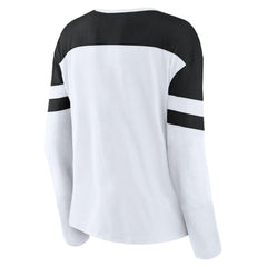 Utah Mammoth Fanatics Women's Frozen Notch Neck Bi-Blend Long Sleeve T-Shirt - White - NHL