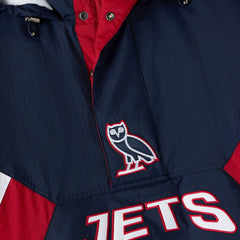 Winnipeg Jets OVO x Starter Half-Zip Hooded Jacket - Navy - NHL