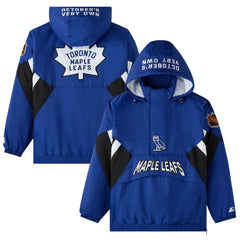 Toronto Maple Leafs OVO x Starter Half-Zip Hooded Jacket - Blue - NHL
