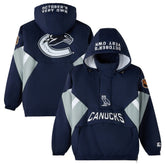 Vancouver Canucks OVO x Starter Half-Zip Hooded Jacket - Blue - NHL