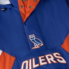 Edmonton Oilers OVO x Starter Half-Zip Hooded Jacket - Royal - NHL
