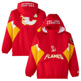 Calgary Flames OVO x Starter Half-Zip Hooded Jacket - Red - NHL