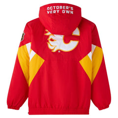 Calgary Flames OVO x Starter Half-Zip Hooded Jacket - Red - NHL