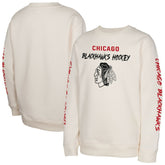 Chicago Blackhawks Youth Star Power Pullover Sweatshirt - Cream - NHL