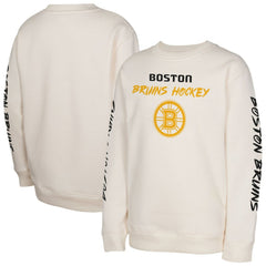 Boston Bruins Youth Star Power Pullover Sweatshirt - Cream - NHL