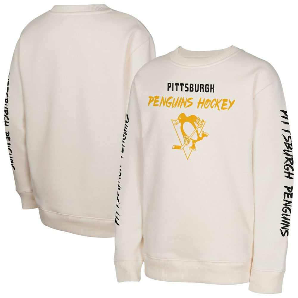 Pittsburgh Penguins Youth Star Power Pullover Sweatshirt - Cream - NHL