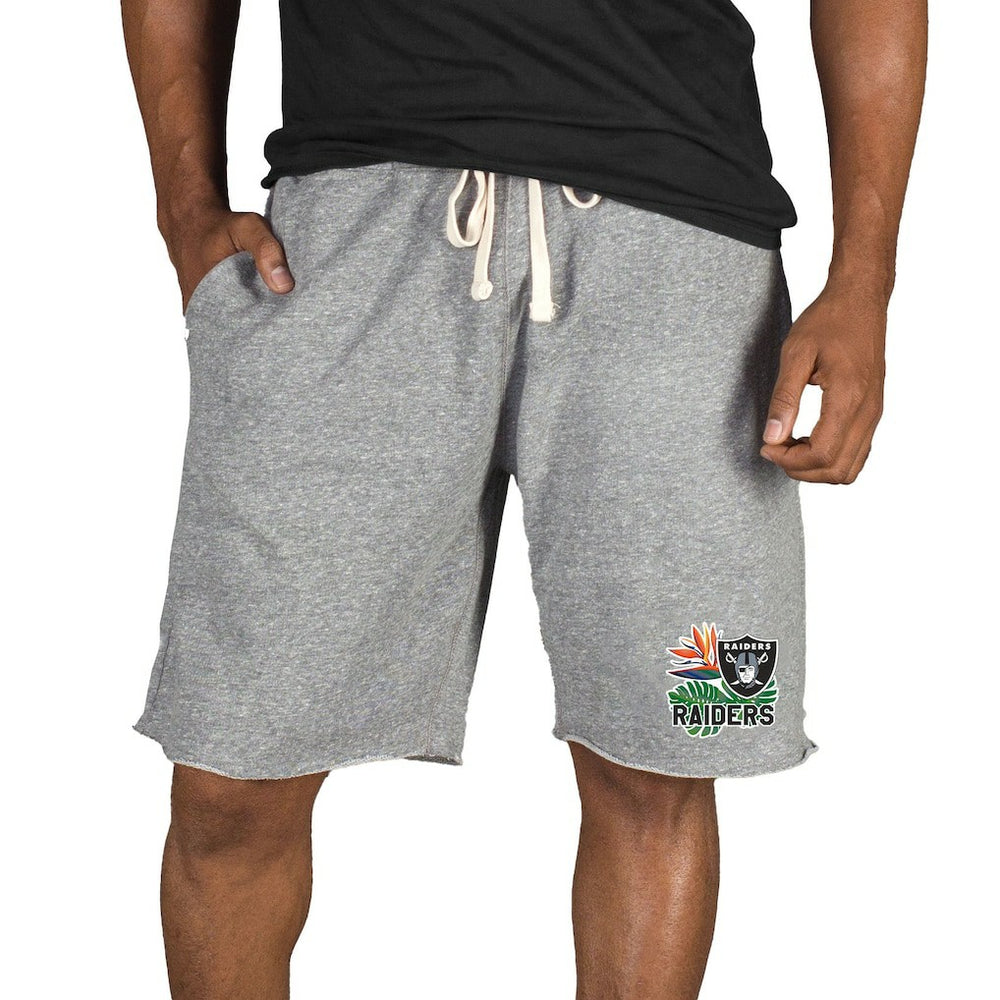 Las Vegas Raiders Concepts Sport Mainstream Tri-Blend Shorts Gray | NFL