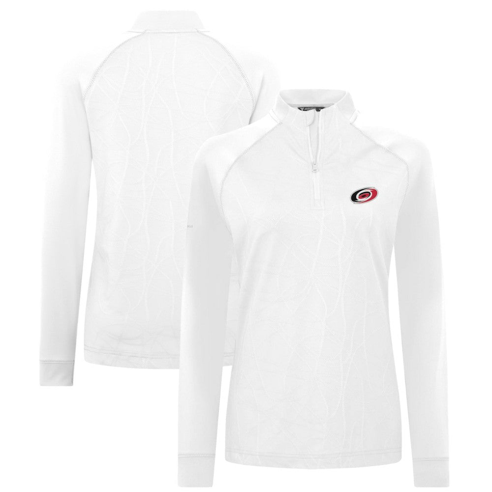 Carolina Hurricanes Levelwear Women's Amethyst Insignia Core Quarter-Zip Jacket - White - NHL