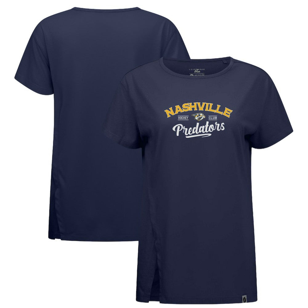 Nashville Predators Levelwear Women's Influx Ice Wall T-Shirt - Navy - NHL