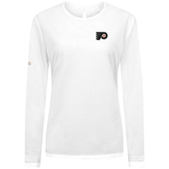 Philadelphia Flyers Levelwear Women's Sequoia Primary Logo Long Sleeve T-Shirt - White - NHL
