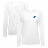 St. Louis Blues Levelwear Women's Sequoia Primary Logo Long Sleeve T-Shirt - White - NHL