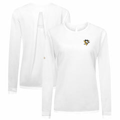 Pittsburgh Penguins Levelwear Women's Sequoia Primary Logo Long Sleeve T-Shirt - White - NHL