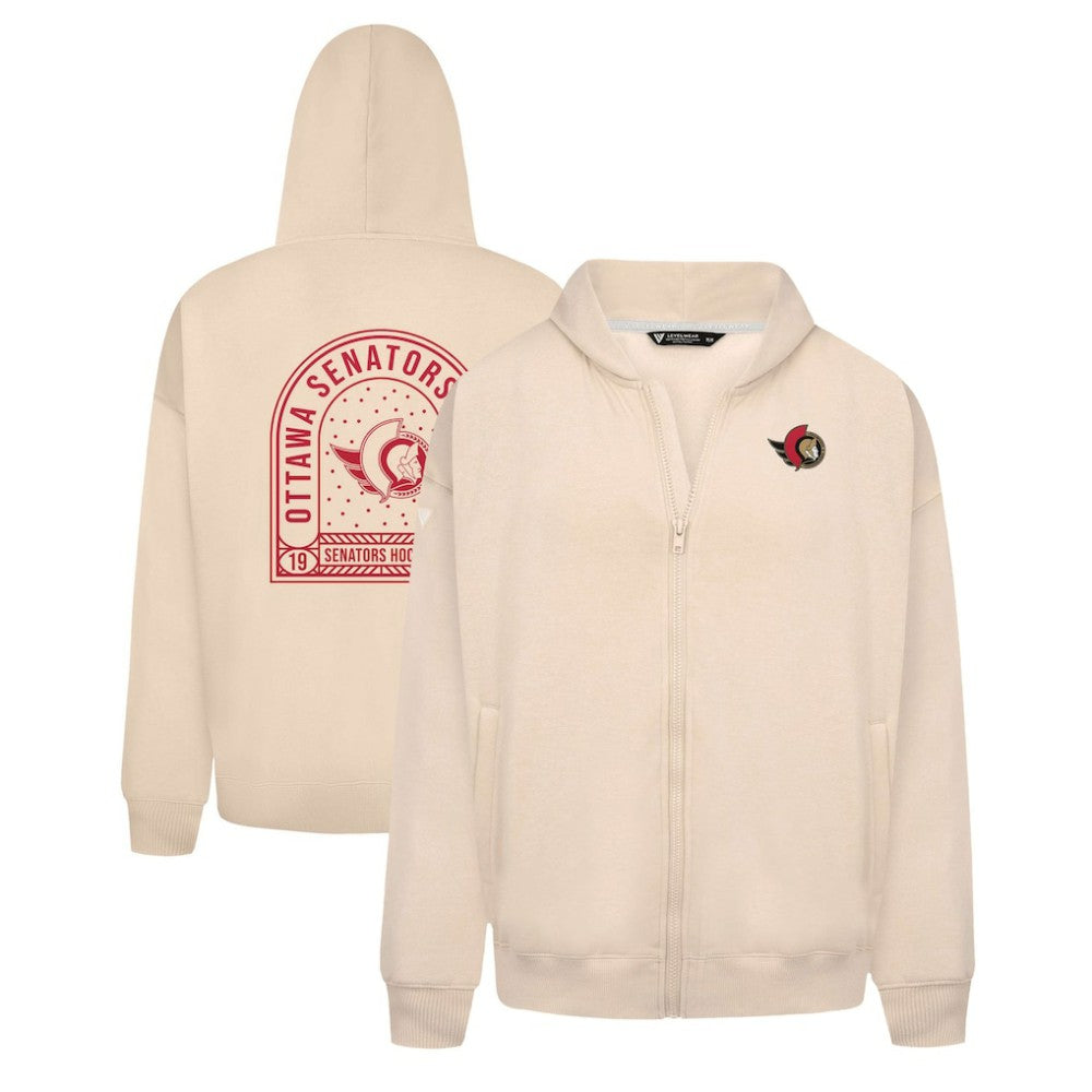 Ottawa Senators Levelwear Uphill Stained Glass Full-Zip Hoodie Jacket - Khaki - NHL