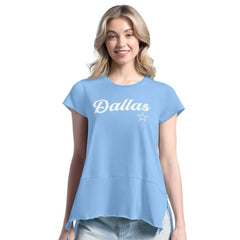 Dallas Cowboys Margaritaville Women's Gametime Is Paradise T-Shirt Light Blue | NFL