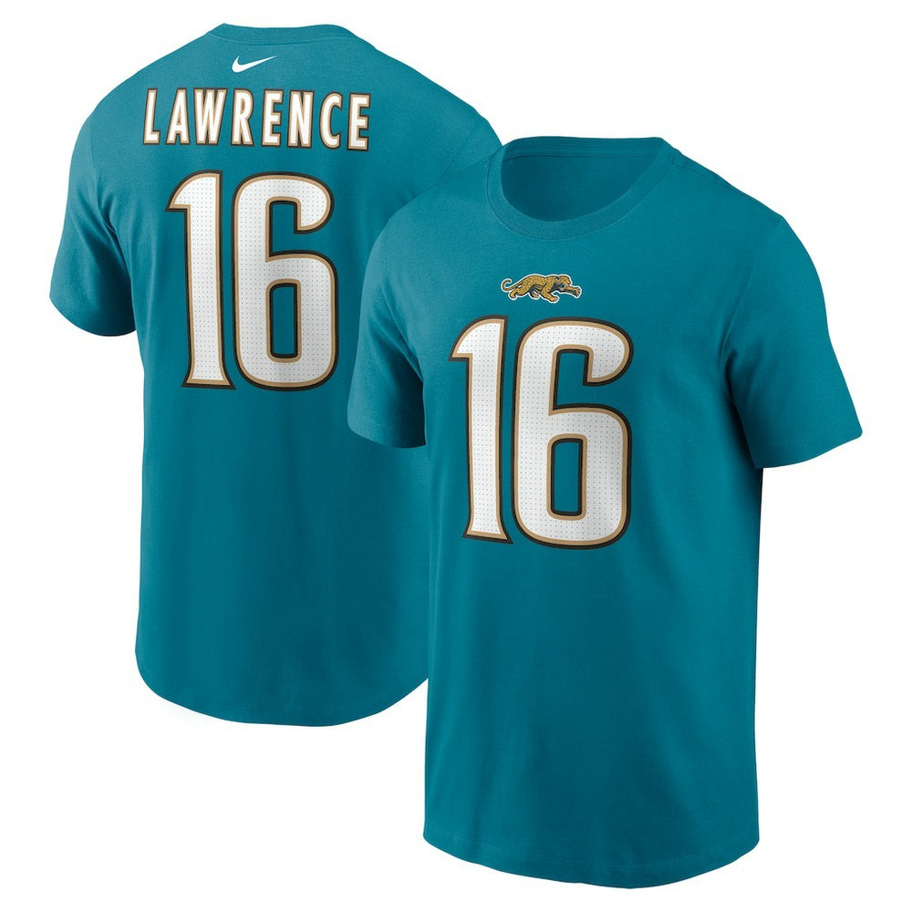 Trevor Lawrence Jacksonville Jaguars Throwback Name & Number T-Shirt Teal | Nike for Sale