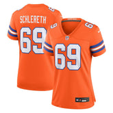 Mark Schlereth Denver Broncos Women's Mile High Collection 1977 Throwback Retired Player Game Jersey Orange | Nike for Sale