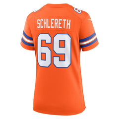 Mark Schlereth Denver Broncos Women's Mile High Collection 1977 Throwback Retired Player Game Jersey Orange | Nike for Sale