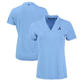 Atlanta Braves Cutter & Buck Women's Forge Stretch Blade DryTec V-Neck Polo - MLB
